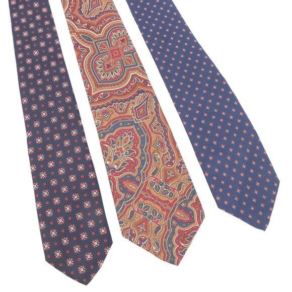 Vintage Christian Dior Monsieur Cravates Lot of 3 Men's Silk Neck Ties - Picture 1 of 3